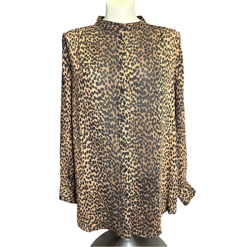 H&M Animal Print Blouse - Black and Brown